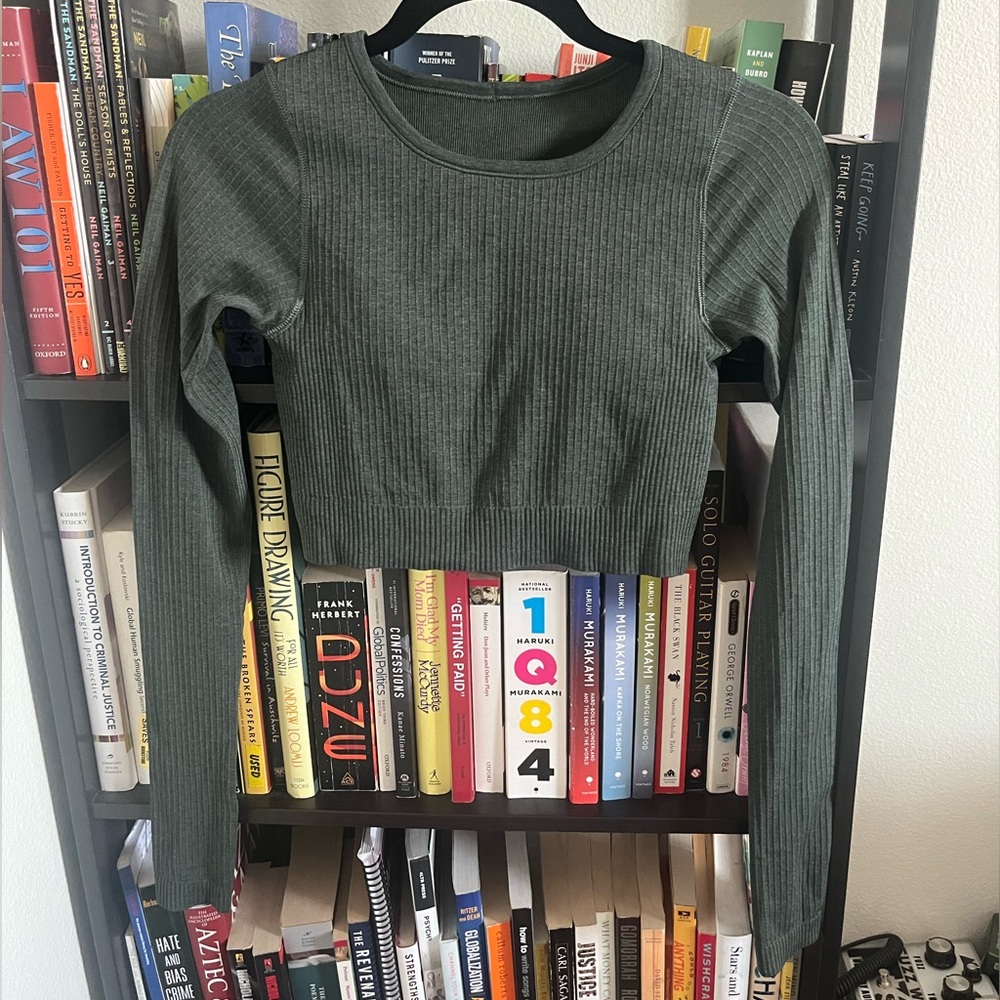 lululemon athletica Green Ribbed Long Sleeve Top